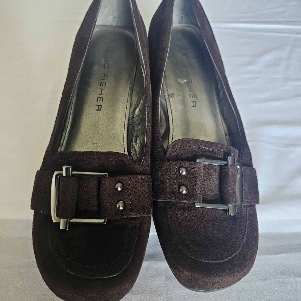 Brown Suede Women's Loafers by Eileen Fisher - Picture 13 of 15